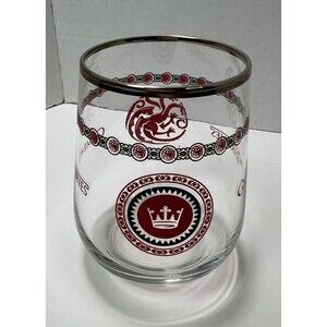 Game of Thrones Lannister Stemless Wine Glass 14 oz Souvenir Dragon Crown EUC